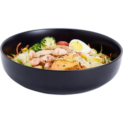 GENERIC 10" Large Serving Bowl, 2.8 Quart Big Salad Bowl, Porcelain Pasta Bowl, Sturdy Mixing Bowls, Matte Soup Bowl In Black