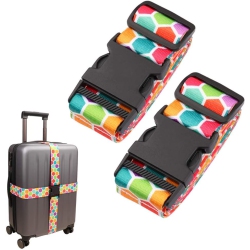 GENERIC Adjustable Travel Luggage Strap Suitcase Belt Travel Bag Accessories 1.96 In W X 6.23 Ft L (2 Pack)