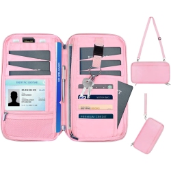 GENERIC Family Passport Holder & Travel Wallet, Rfid Blocking Family Passport Wallet Travel Document Organize Zipper In Multicolor