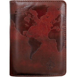 GENERIC Rfid Blocking Passport Holder Cover Case, Travel Luggage Passport Wallet Made With World Map Pu Leather In Brown