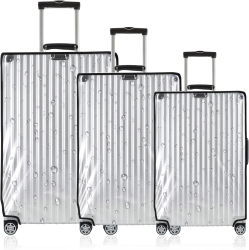 GENERIC 3 PCs Waterproof Transparent Pvc Luggage Cover, Clear Suitcase Cover for Travel, Luggage Covers Suitcase Cover