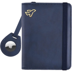 GENERIC Airtag Passport Holder And Vaccine Card Holder Combo, Rfid Blocking Travel Passport Wallet With Vaccine Card In Multicolor