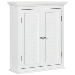 KLEANKIN Bathroom Wall Cabinet, Medicine Cabinet, Over Toilet Storage Cabinet With Adjustable Shelf for Living Room And Entryway In White