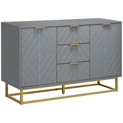 HOMCOM 47" Sideboard Buffet Cabinet \w Storage, Contemporary Coffee Bar \w Adjustable Shelves And Metal Legs, Kitchen Storage Cabinet \w Elevated