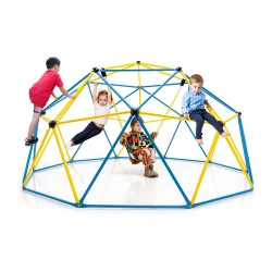 GYMAX 10 Ft Climbing Dome W/ Swing Outdoor Kids Play Jungle Gym
