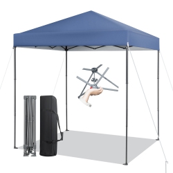GYMAX Patio 6.6 X 6.6Ft Outdoor Pop-Up Canopy Tent Upf 50+ Portable Sun Shelter
