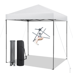 GYMAX Patio 6.6 X 6.6Ft Outdoor Pop-Up Canopy Tent Upf 50+ Portable Sun Shelter