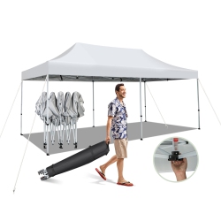 GYMAX 10 X 20Ft Patio Pop-Up Folding Canopy Tent Upf 50+ Instant Sun Shelter In White
