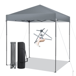 GYMAX Patio 6.6 X 6.6Ft Outdoor Pop-Up Canopy Tent Upf 50+ Portable Sun Shelter