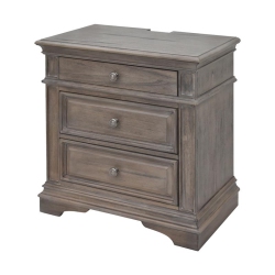 STEVE SILVER COMPANY Highland Park Driftwood Wood 3-Drawer Nightstand In Gray