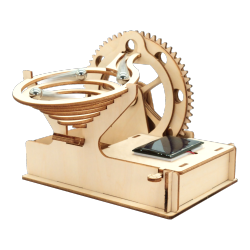 FLIP TOYS | Wooden Marble Run | Spiral | Solar Powered Motorized Construction Stem Toy | Boy Girl Unisex Kids Teen Adults Desk Toy 8+