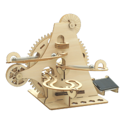 FLIP TOYS | Wooden Marble Run | Coaster | Solar Powered Motorized Construction Stem Toy | Boy Girl Unisex Kids Teen Adults Desk Toy 8+