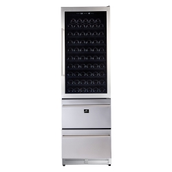 FORNO Azienda Dual Temperature Zone 24-Inch Wine Cooler 108 Bottles With Two Refrigerated Drawers