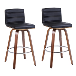 MOUSTACHE 2-Pack Vintage 28" Barstools Wood 360° Swivel Counter Stools With Back And Foot Ring, Bar Stools for Kitchen Home Bar Supports Up to 396 Lbs
