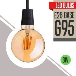 RELICELECTRICAL G30 E26 Led Edison Bulb 8W Dimmable Led Filament Vintage Light Bulb