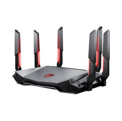MSI Radix Axe6600 Wifi 6E Tri-Band Gaming RGB Router, Ai Qos, 1.8Ghz Quad-Core Processor, Mu-Mimo, Tri Band Gigabit Wireless, 8-Stream, High Speed