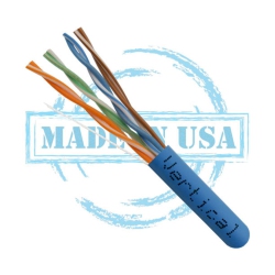 VERTICAL CABLE Cat6 Solid Bare Copper Plenum Cable, 1000Ft. Utp, 550Mhz, 23Awg, Cmp In Blue