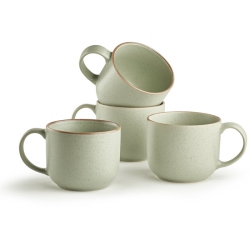 MAISON NEUVE - 4 Piece Set - Hand Crafted Stoneware Mugs (Sage Green)