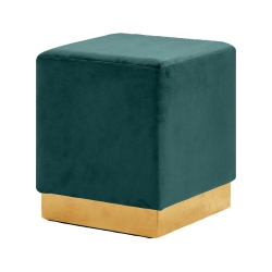 MERIDIAN FURNITURE Jax Contemporary Velvet Ottoman/stool In In Green