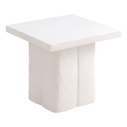 TOV FURNITURE Kayla Concrete Textured Side Table In White