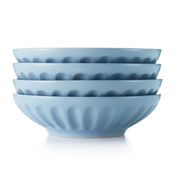 POTTER'S CORNER - 4 Piece Set - Ceramic Dinner Bowls-Capri In Blue