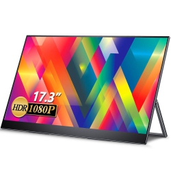 UPERFECT 17.3" 1080P Portable Monitor Freestanding, HDr Freesync Eye Care Travel Second Extender Monitor