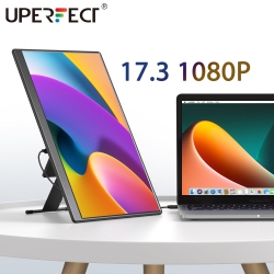 UPERFECT Portable Monitor 17.3" Freestanding, 1080P Fhd HDr Ips Laptop Screen W/ Standard HDMI/ USB 3.0 Otg/ Type C, Second External Computer