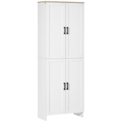 HOMCOM 67" Freestanding Kitchen Pantry, Modern Buffet Cabinet, Storage Cabinet With Adjustable Shelves, 4 Doors In White