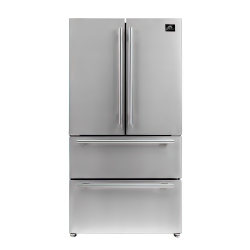 FORNO Moena 36-Inch French Door Counter Depth Refrigerator - 19 Cu.ft., Stainless Steel Color, Professional Handle
