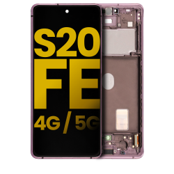 ESOURCE PARTS Replacement Oled Assembly With Frame Compatible for Samsung Galaxy S20 Fe 4G / 5G (Service Pack) (Cloud Lavender)