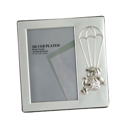 ELEGANCE Bear Parachute Photo Frame 4X6" In Silver