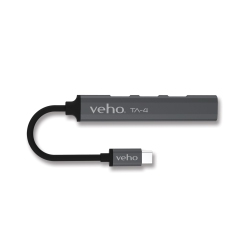 VEHO Ta-4 USB-C to 4-Port USB-A Mini Hub - In Black