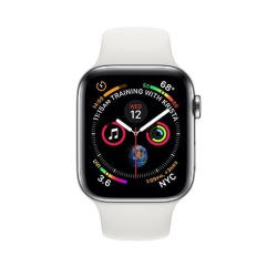 APPLE - Watch Series 4 (Gps + Cellular 44 Mm) - Sliver Aluminium Case With Sport Band (Certified Pre-Owned, Like New Condition) In White