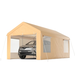 GYMAX 10X20 Ft Heavy-Duty Steel Carport Car Canopy Shelter Sidewalls Tent Garage