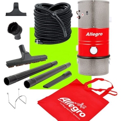 ALLEGRO VACUUMS Allegro Mu3100 Poco Wall Mounted Garage And Car Central Vacuum System With 50 Ft. Hose And Tools