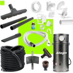 ALLEGRO VACUUMS Allegro Compact And Powerful Rv Central Vacuum System With Utility Garage Car Kit And 1 Inlet Installation Kit