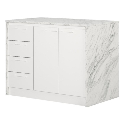 SOUTH SHORE CANADA South Shore Myro 47"w Engineered Wood Kitchen Island With Storage In White
