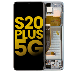 ESOURCE PARTS Replacement Oled Assembly With Frame Compatible for Samsung Galaxy S20 Plus 5G (Service Pack) (Cloud White)
