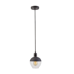 BAZZ Vesta Vintage Single Led Pendant Ceiling Light Fixture, P17261Bk1B In Black