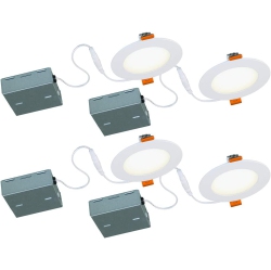 BAZZ 4 Pack Slim Disk Stak Integrated Led 4-In Recessed Light - Matte Finish, Jldsk4Wh4 In White