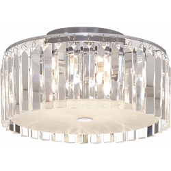 BAZZ 5-Light Glam Led Frosted Glass Flush Mount, Dimmable, Energy Efficient, Bulbs Included, C15579Crled