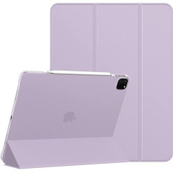 DOLAER J Case for Ipad Pro 12.9-Inch (6Th/5Th Generation, 2022/2021 Model), Slim Stand Hard Back Shell Smart Cover With Auto Wake/sleep (Light Purple)