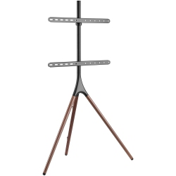 ERGOLOOP Easel Wooden 65" Corner Tv Stand - Walnut & In Black