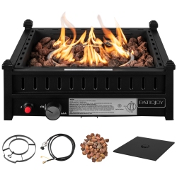 TOPBUY Portable Propane Fire Pit 40, 000 Btu Tabletop Fire Pit for Tables With 2" Umbrella Hole Compact Propane Fire Pit