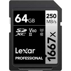 LEXAR - Sdxc Uhs-Ii/u3 1667X Professional Card, Up to 250 Mb/s Reading, 64GB Capacity