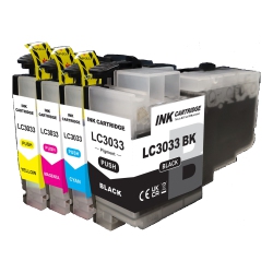 MAX SAVING - 1 Set Compatible With Lc3033 Ink Cartridge Extra High Yield (Bk, C, M, Y) for Brother Lc3033Xxl Mfc-J805Dw, Mfc-J995Dw, Mfc-J995Dwx
