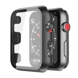 HLD 2Pack Langboom Hard Case Compatible \w Apple Watch Series 3 Series 2 38MM \w Screen Protector, Iwatch Ultra Thin HD Tempered Glass Screen