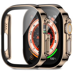 HLD Amizee 2 Pack Compatible \w Apple Watch Ultra 49MM Case \w Built In Screen Protector, Ultra Thin Straight Edge Hard PC Shockproof Protective