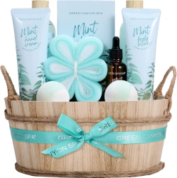 GREEN CANYON SPA Canyon 11PCs Bath And Body Set With Mint Fragrance Spa Gift Basket