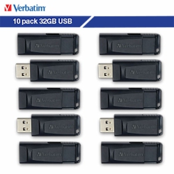 VERBATIM Store N Go 32GB USB 2.0 Type-A Flash Drive - 10 Pack (70893)